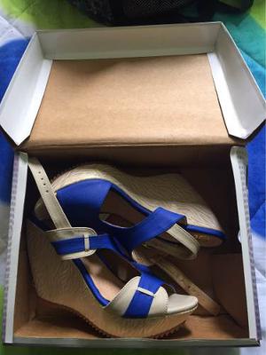 Zapatos Azules Con Plataforma