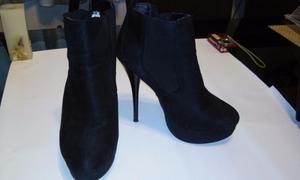 Zapatos/botines - Negro Gamuzada Talla 39 Con Plataforma