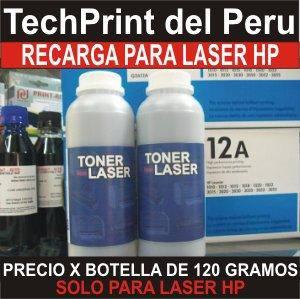 Recarga Toner Hp Calidad Garantia Botella 120 Gr Toner Laser