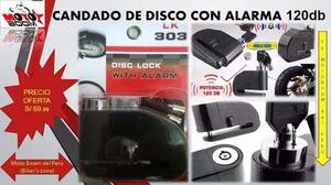 Candado De Disco Con Alarma 120db (fb. Motoboom Del Perú)