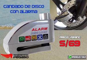 Candado De Disco Con Alarma S/69 Importaciones Pegaso