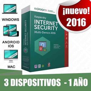 Kaspersky Internet Security 2016 Multidispositivos X 3 Unid
