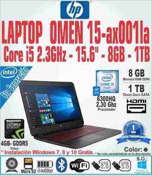 Laptop Gamer Hp Omen 15-ax001la 15.6 I5-6300hq 2.3ghz 8gb 1t