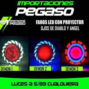 Luces Faro Led Moto Ojo De Diablo Y Angel S/89.00 Pegaso