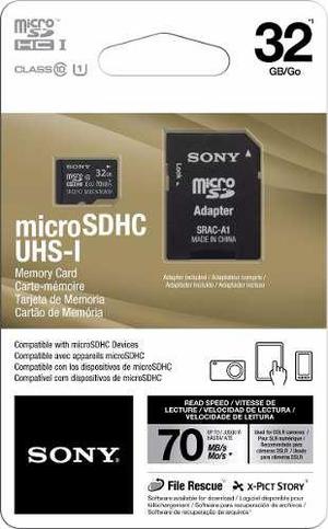 Micro Sd 32gb Sony Clase10 Velocidad 70mb/s Original Maporla