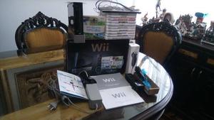 Wii Con Accesorio Y 10 Discos Originales. Manuales Y Conexio
