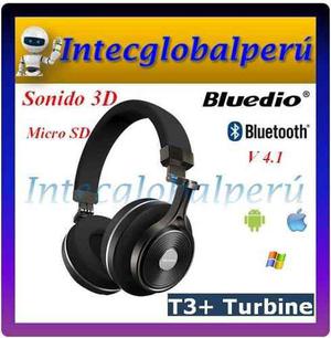 Audífono Bluetooth 4.1 Bluedio T3+ Plus Sonido 3d 20 Horas