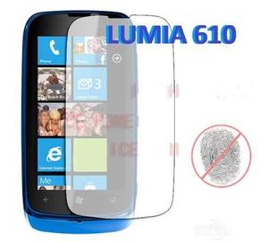 02 Micas Anti Huellas Lamina Nokia Lumia 610 En Blister