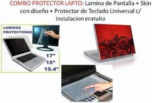 Protector Laptop: Skin Tapa+ Lamina Pantalla + Teclado
