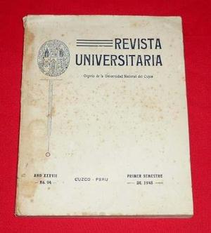 Revista Universitaria Cusco 1948 Micaela Bastidas Garcilaso