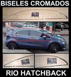 Biseles Kia Rio Hatchback 2012 - 2016 Cromado Ventanas Borde
