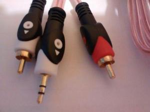 Cable Audio Jack Macho 3.5mm A 2 Rca Macho Gold De 180cms.