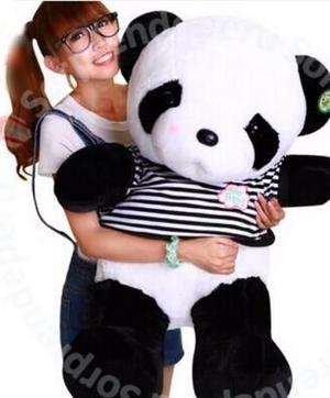 Peluche Panda Mega Gigante Con Polito A Rayas De 1.90cm