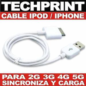 Cable Usb Ipod Iphone 2g 3g 4g 5g Sincroniza Carga Garantia