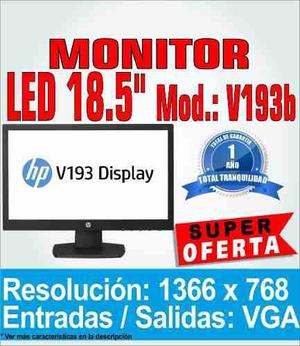 Monitor Led Hp V193b 18.5 Vga Colores Reales Diseño Oficina