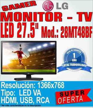 Monitor Tv Gamer Gaming Led Va Lg 28 28mt47b Parlantes Fhd