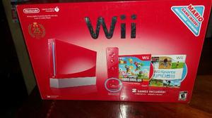 Nintendo Wii Rojo Casi Nuevo Con Dos Juegos