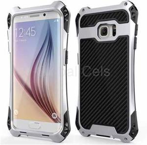 Case Metal Galaxy S6 Edge Rjust Amira Silver Negro Extremo