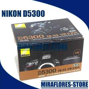 Cámara Nikon D5300 Negra 24.2mp Lente 18-55mm Vr + Sd 16gb