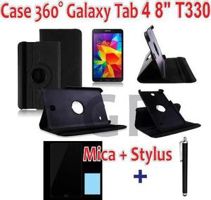 Funda Cuero 360 Galaxy Tab 4 8 T330 Estuche + Mica + Stylus