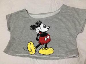 Polo Top Crop Mujer Mickey Mouse Vintage Nuevo Importado