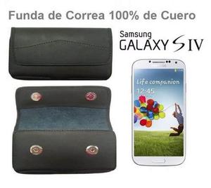 Samsung Galaxy S4 Funda Case Cuero Vacuno A1 Para Correa