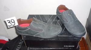 Zapato Casual Calimod T39 Peru Color Petroleo Nuevo En Caja