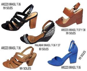 Zapatos Sandalias Importadas Arezzo Brasil 100% Cuero Jean