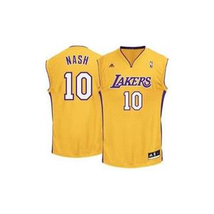 Camiseta Los Angeles Lakers Steve Nash Adidas Gold