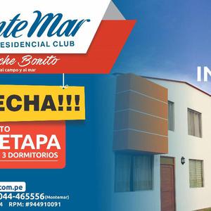 MONTEMAR - Residencial Club - Casas: 2 pisos, Moche a 1