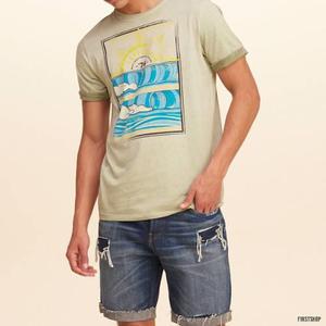 Polo Hollister Camiseta Con Estampa Descolorida Talla S