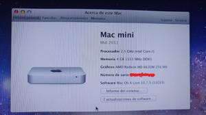 Mac Mini Corei5 2.5 Ghz/4gb/500gb Disco Duro