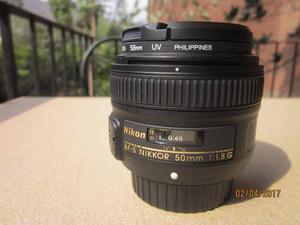 Lente Nikon Af-s Nikkor 50mm F / 1.8g + Filtro Uv Hoya 58mm