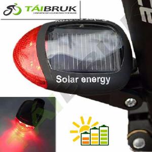 Luz Carga Solar Para Bicicleta, Luz Roja Atras Intermitente