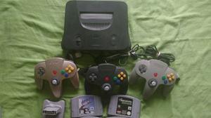 Nintendo 64 Con 3 Mandos Y Juegos.