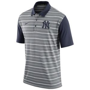 Polo New York Yankees Nike Gray DriFIT Stripe Polo