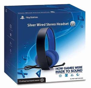 Audífono Silver Wired Stereo Headset Ps4 Ps3 Psvita