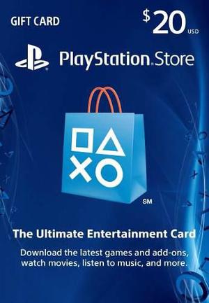 Playstation Network Card- Psn $20 Usa Ps4 Ps3 Psvita- Scheda