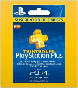 Playstation Psn Plus España 3 Meses Ps4 Ps3 Psvita- Scheda