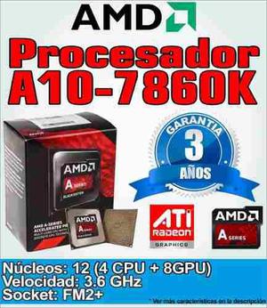 Procesador Amd A10-7860k 4.0 / 3.6 Ghz Fm2+ Fm2 Gamer Gaming