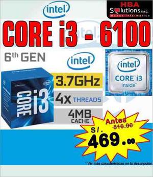 Procesador Intel Core I3 6100 3.7 Ghz 6ta Generacion 1151