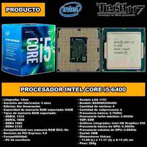 Procesador Intel Core I5 6400 2.70ghz-3.30ghz Lga 1151