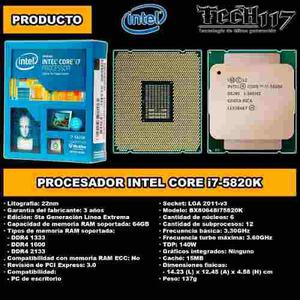 Procesador Intel Core I7 5820k 3.30ghz-3.60ghz Lga 2011-v3