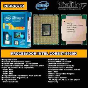 Procesador Intel Core I7 5930k 3.50ghz-3.70ghz Lga 2011-v3