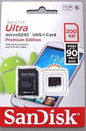 Sandisk Ultra Micro Sd Xdxc 200gb Clase10 Hasta 90mb Memoria
