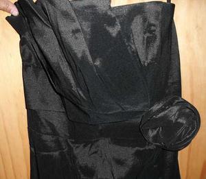 Vestido Largo Estraple De Fiesta De Tafeta Elastica Negro