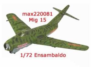 1/72 Avión Mig 15 Armado Die Cast Barco Mirage Sukhoi Auto
