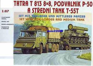 1/87 Camion Trailer Tanque T 55 Barco Auto Avion Mig Sukhoi