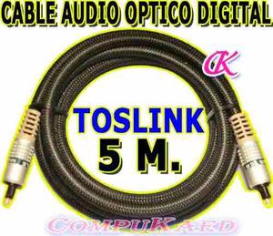 Cable De Audio Optico Digital Toslink De 5 Metros En Bolsa