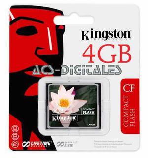 Memoria Compact Flash Kingston 4gb Para Camaras Reflex Otros
